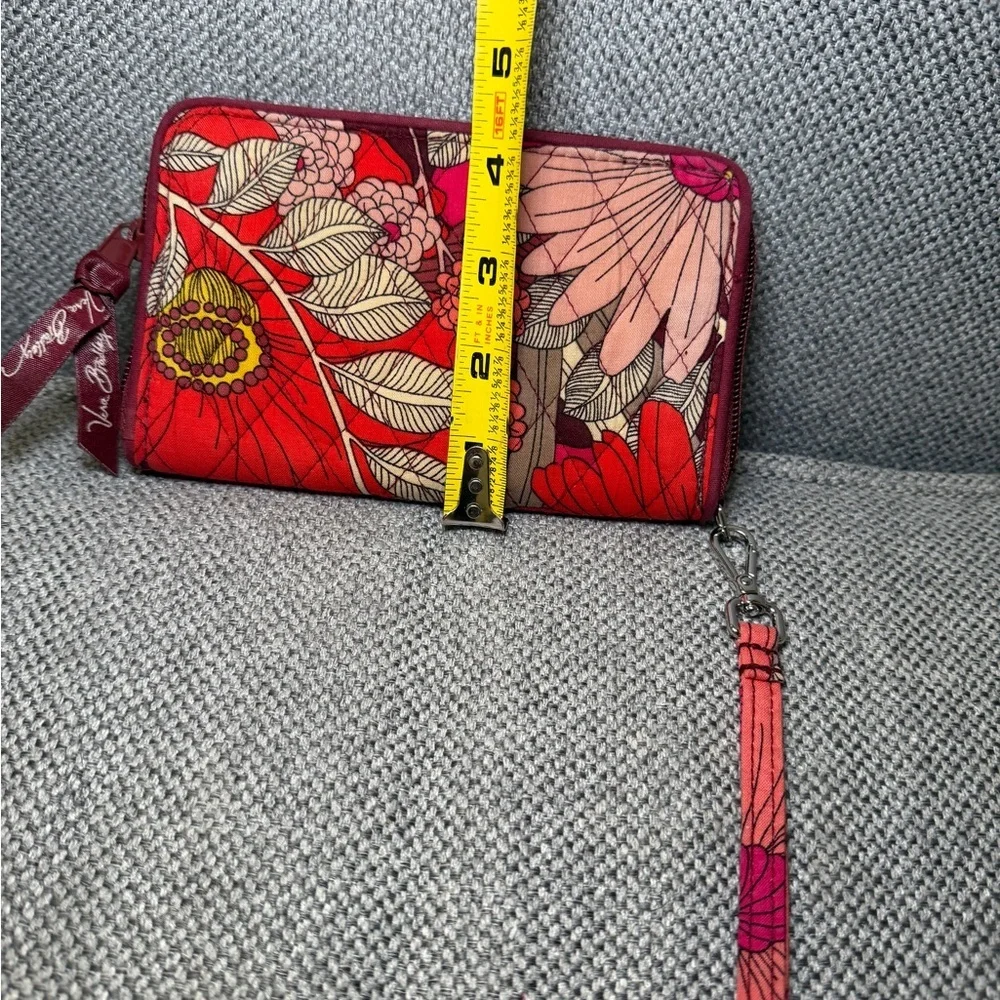 Vera Bradley Red and Pink Floral Wristlet